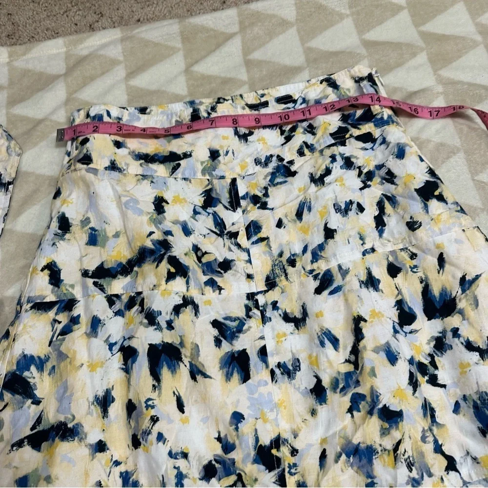 Cream/Maritime Blue Hudson Skirt TANYA TAYLOR